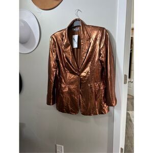 Blue B. Women's Brown Single Breasted One Button Blazer Jacket Size Medium NWT